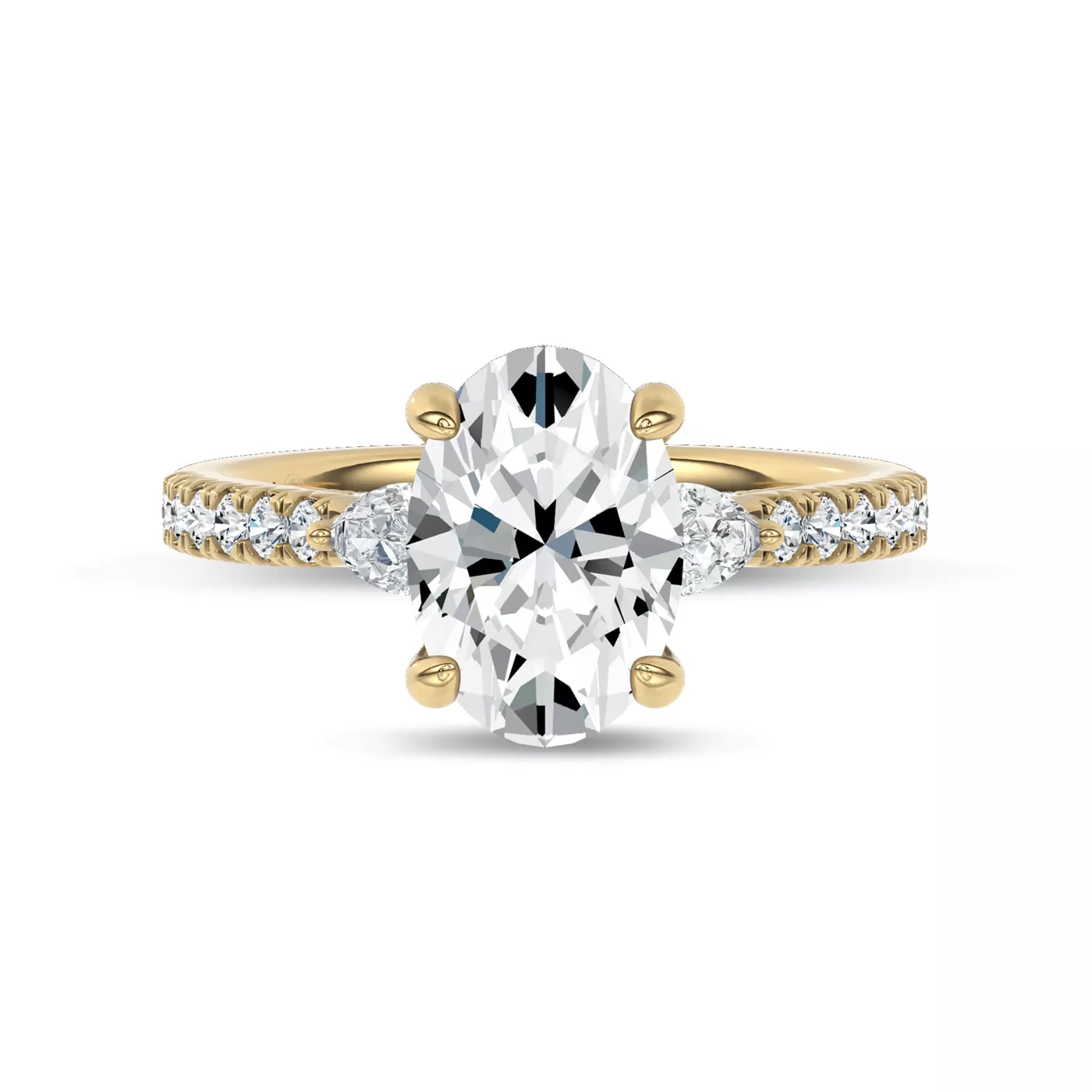 Pear Lab Sides 14K Yellow Gold Engagement Ring