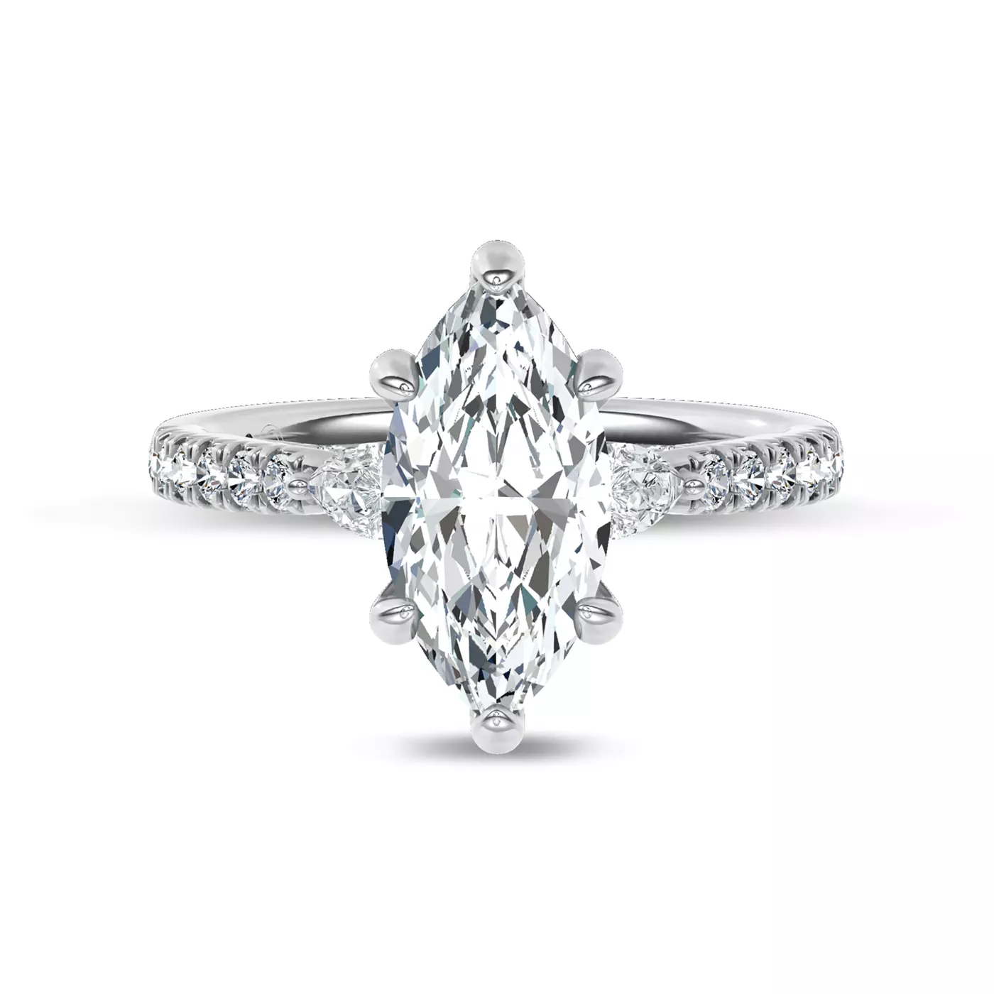 Pear Lab Sides Platinum Engagement Ring