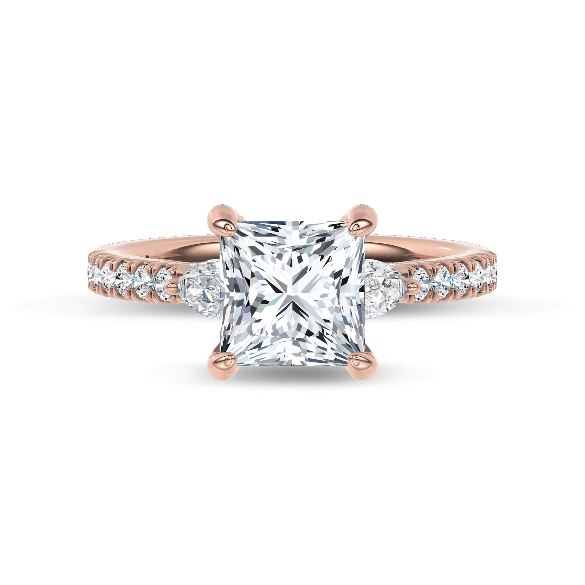 Pear Lab Sides 18K Rose Gold Engagement Ring