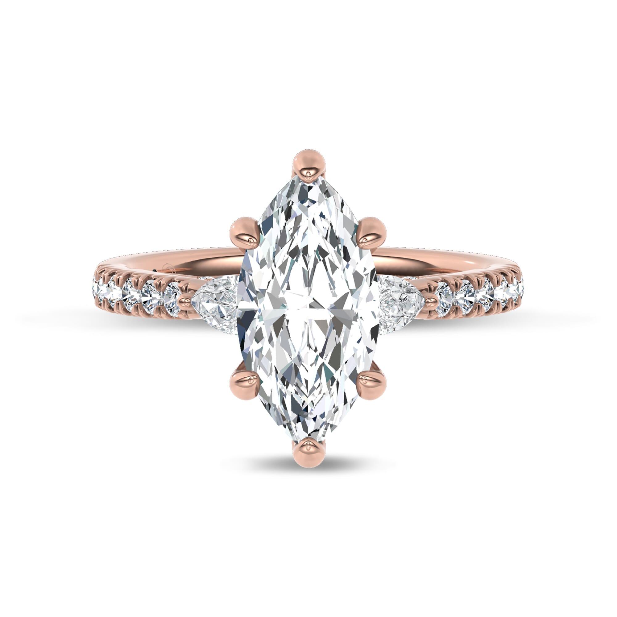Pear Lab Sides 18K Rose Gold Engagement Ring