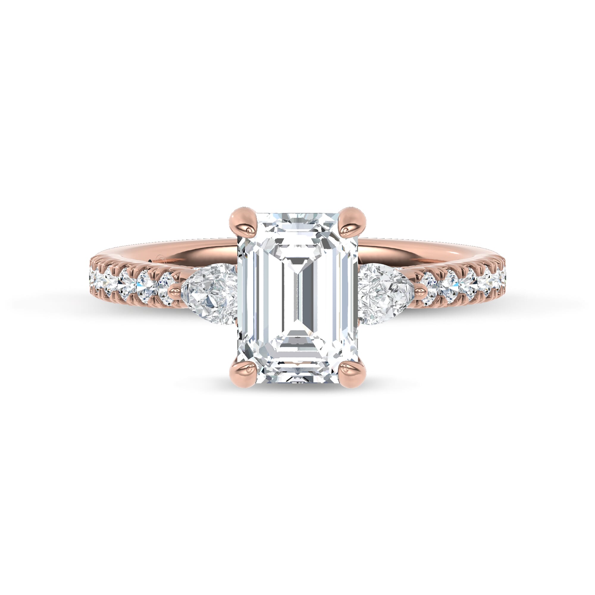 Pear Lab Sides 18K Rose Gold Engagement Ring