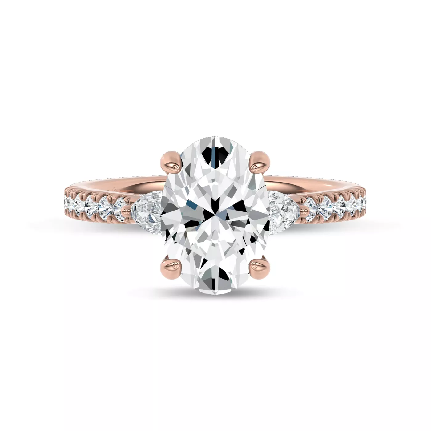 Pear Lab Sides 18K Rose Gold Engagement Ring