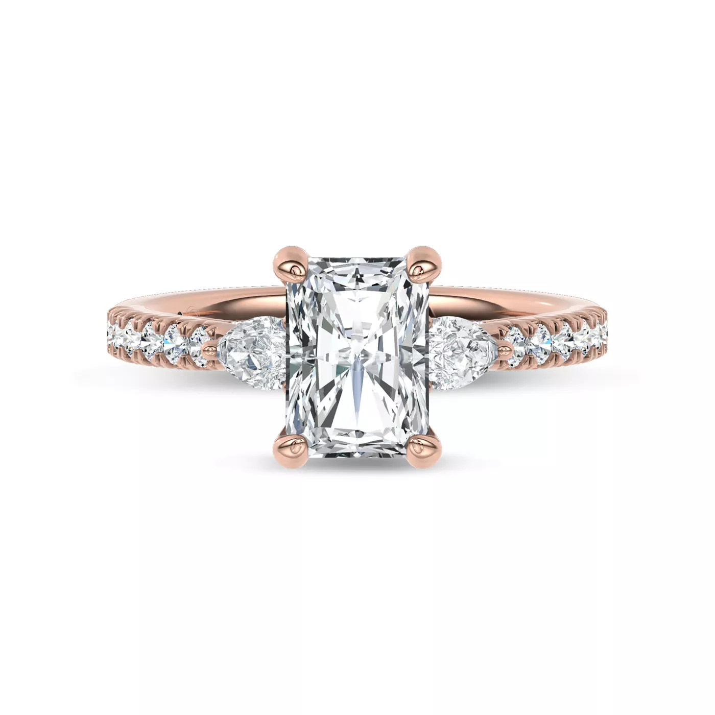 Pear Lab Sides 18K Rose Gold Engagement Ring