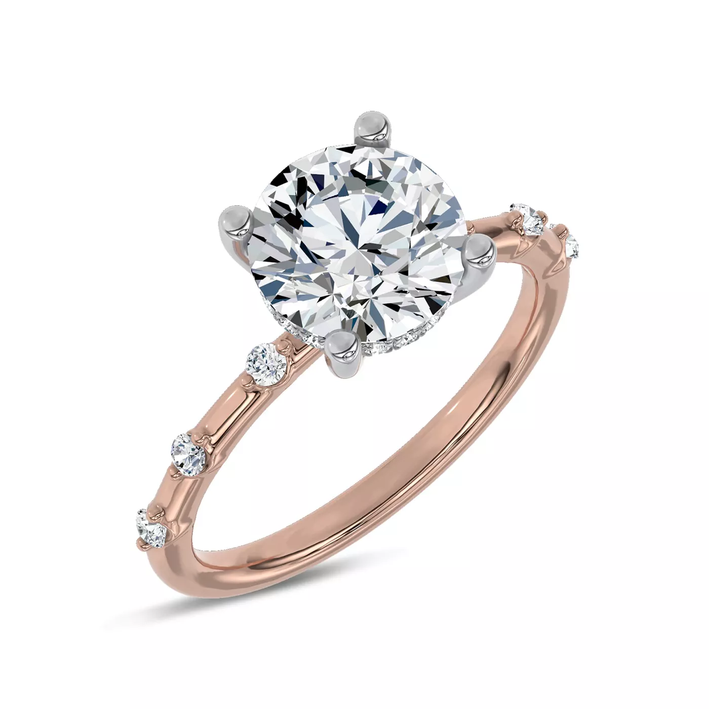 Secret Halo Sparkle 14K Rose Gold Engagement Ring