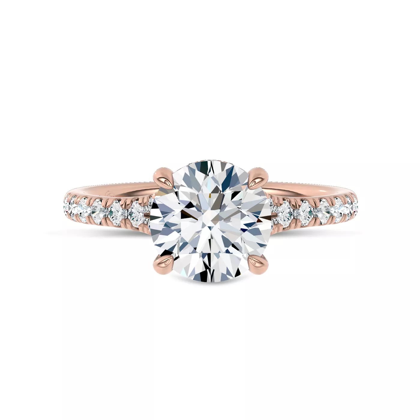Brilliant Halo Frame 14K Rose Gold Engagement Ring