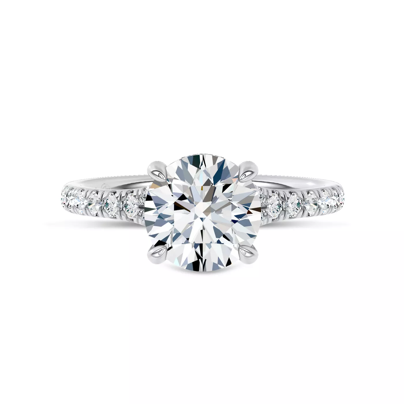 Brilliant Halo Frame 14K White Gold Engagement Ring