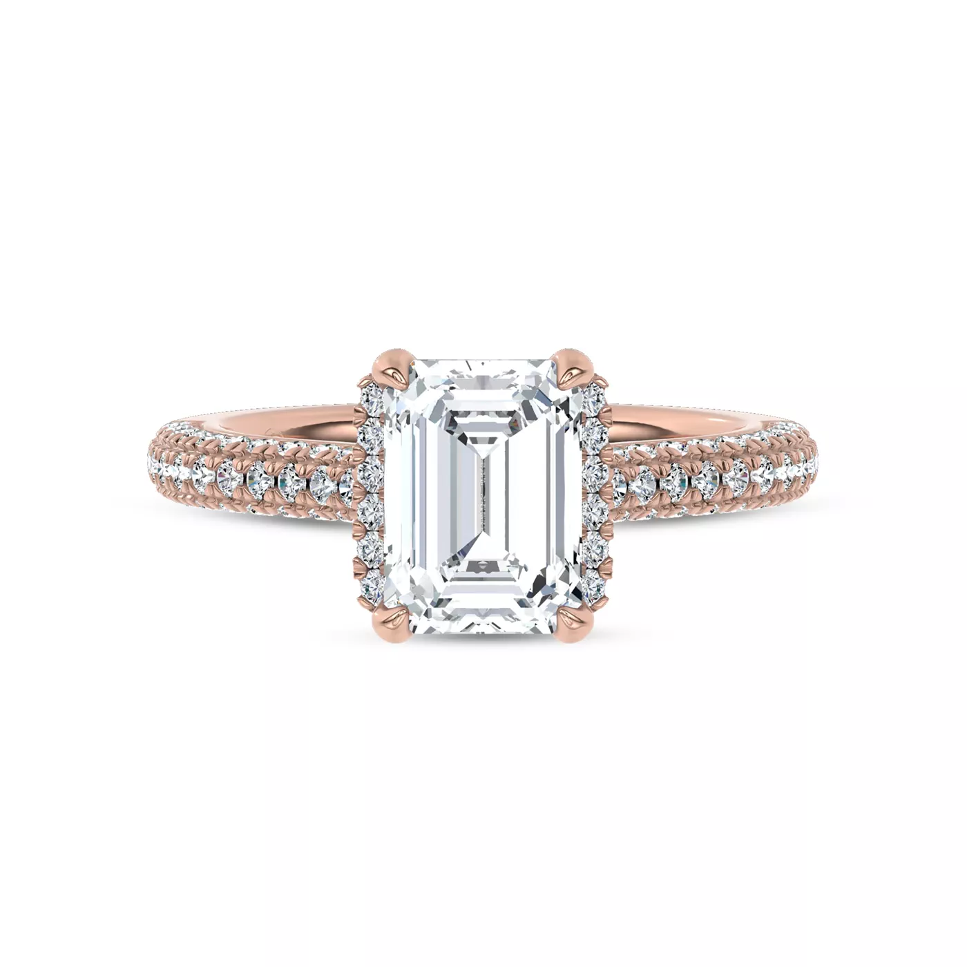 Brilliant Side Accents 14K Rose Gold Engagement Ring