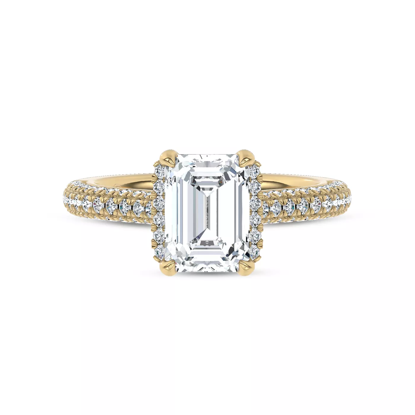 Brilliant Side Accents 14K Yellow Gold Engagement Ring