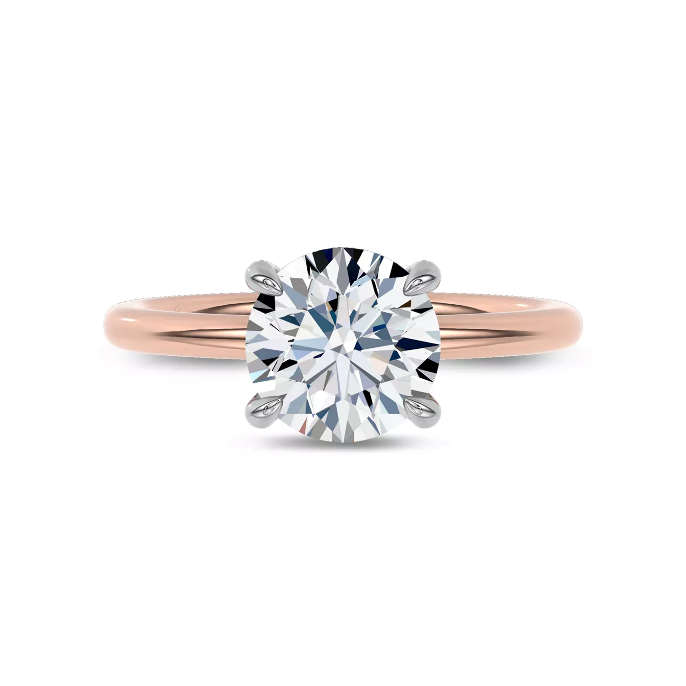 Radiant Halo Frame 14K Rose Gold Engagement Ring
