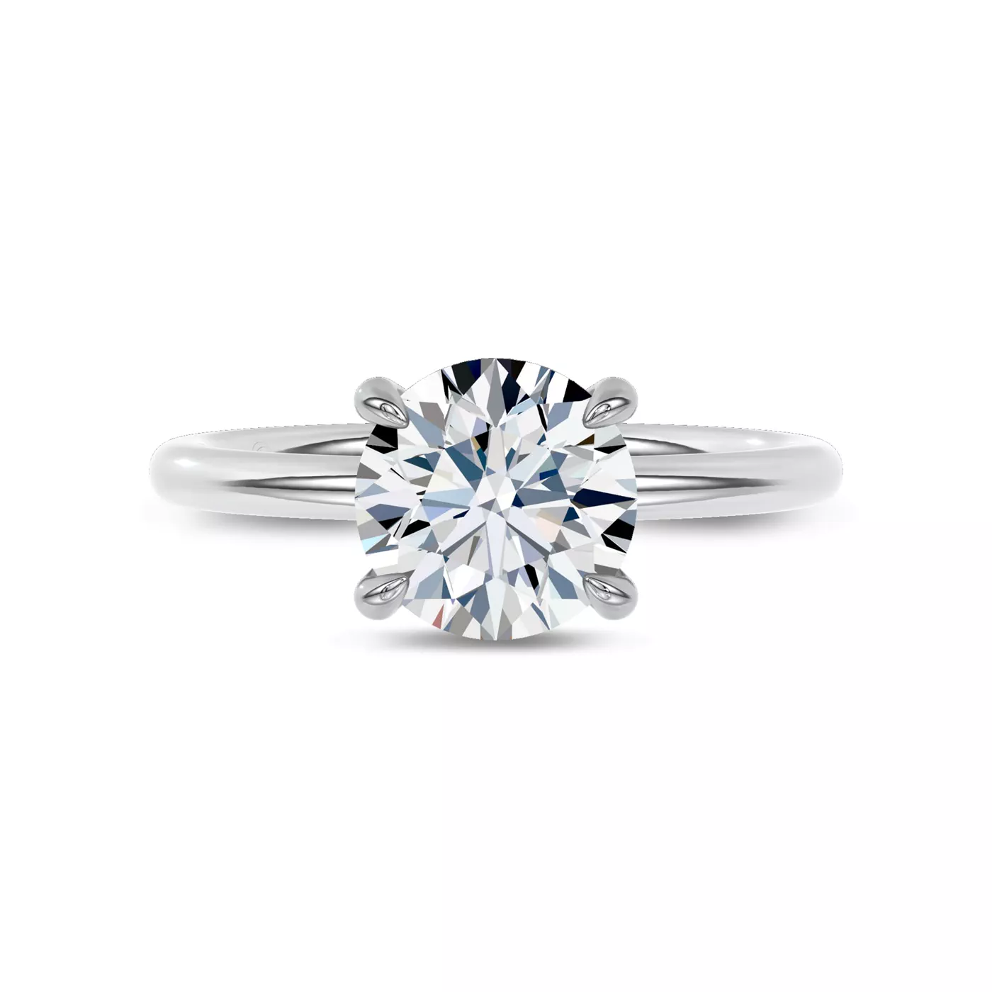 Radiant Halo Frame 14K White Gold Engagement Ring