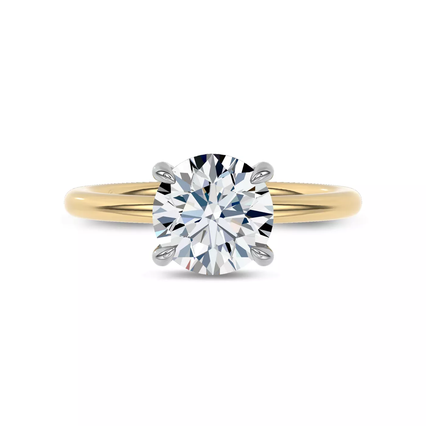 Radiant Halo Frame 14K Yellow Gold Engagement Ring