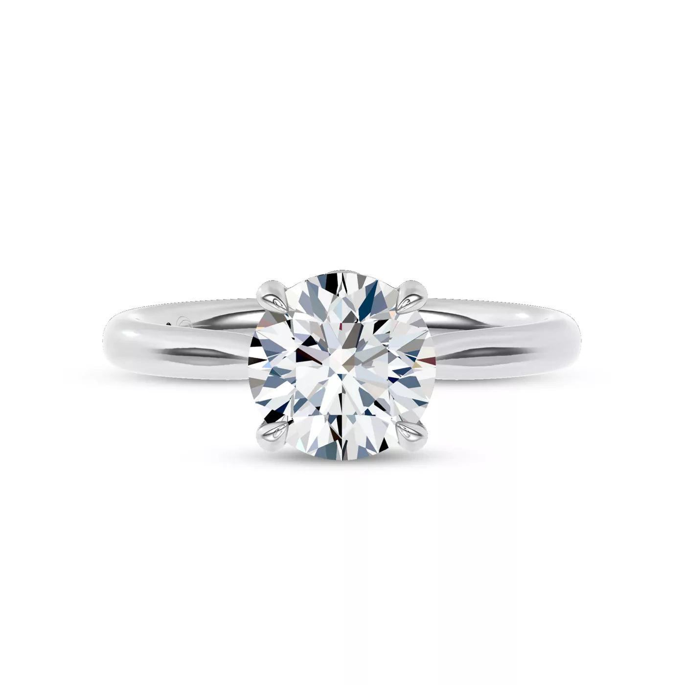 Brilliant Side Accents 14K White Gold Engagement Ring