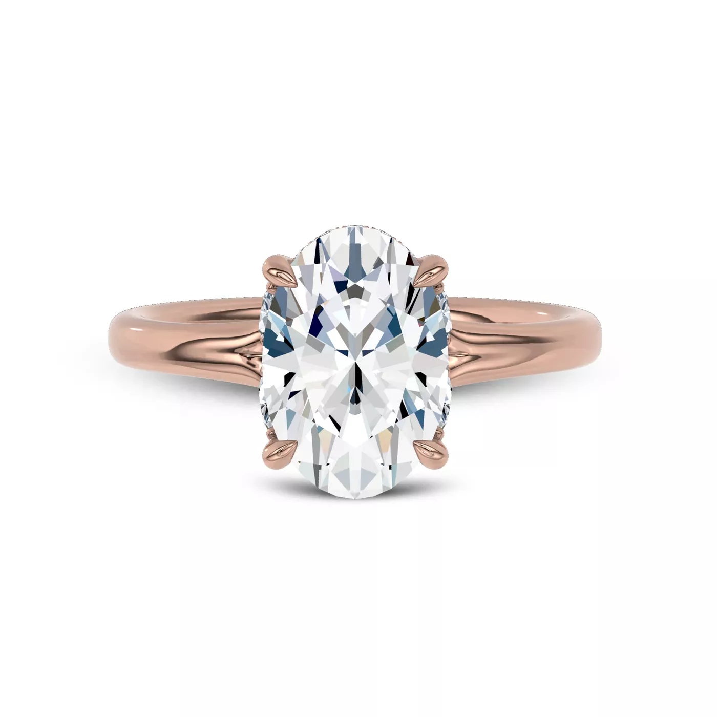 Hidden Halo Detail 14K Rose Gold Engagement Ring