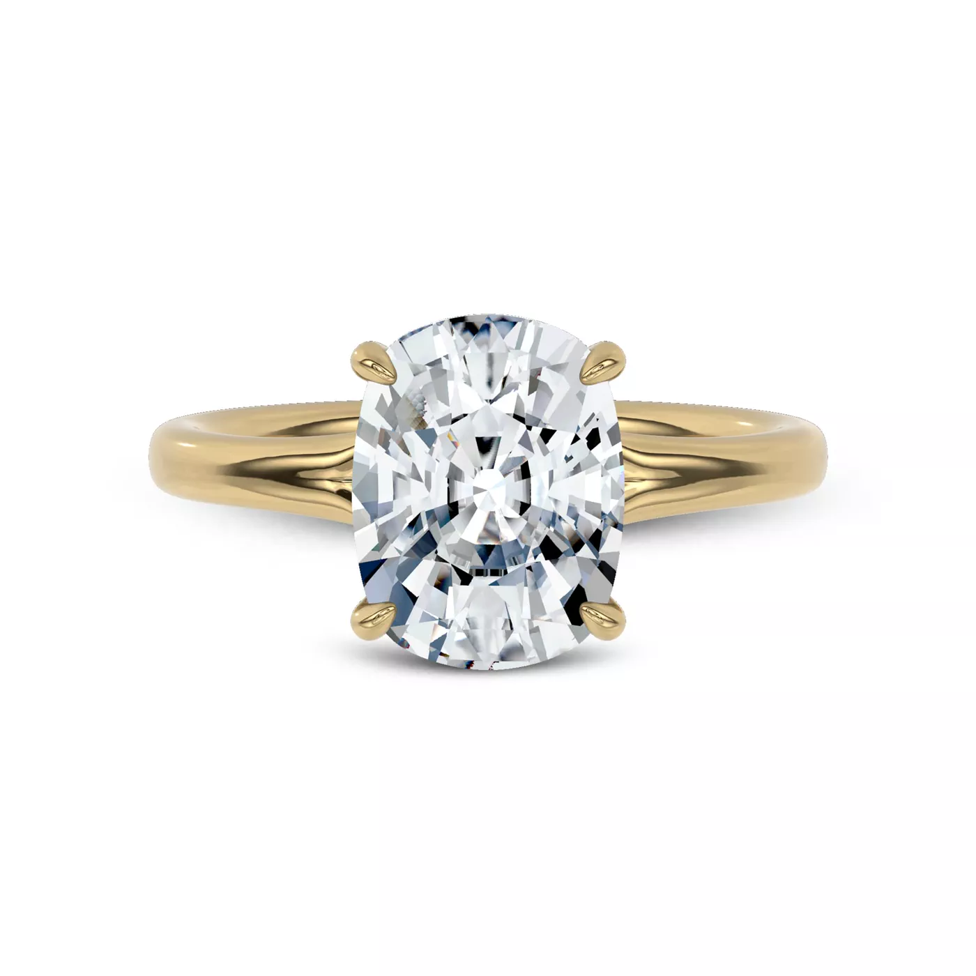 Hidden Halo Detail 14K Yellow Gold Engagement Ring
