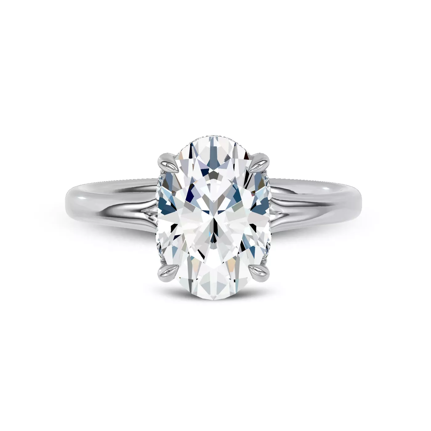 Hidden Halo Detail Platinum Engagement Ring