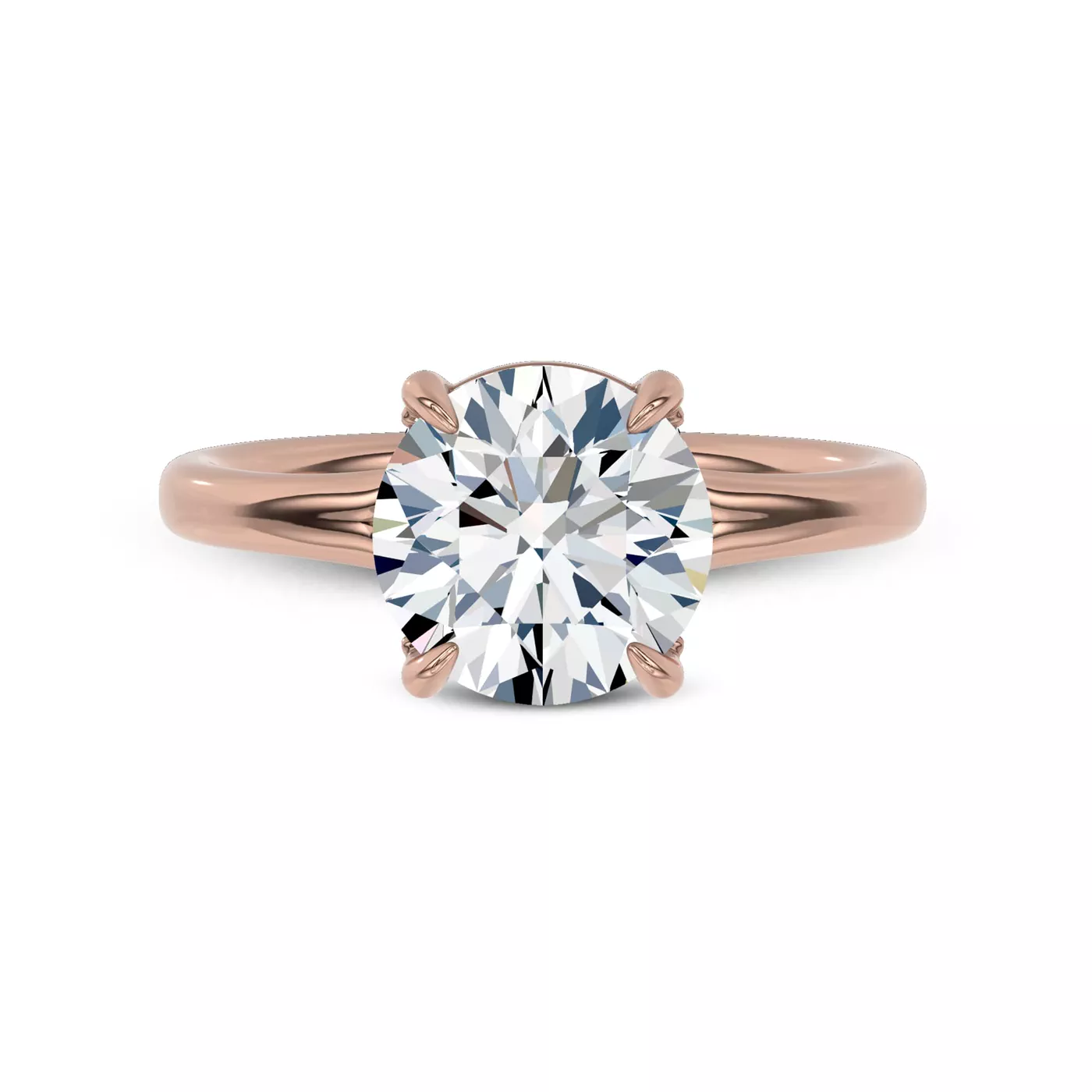 Brilliant Side Accents 14K Rose Gold Engagement Ring