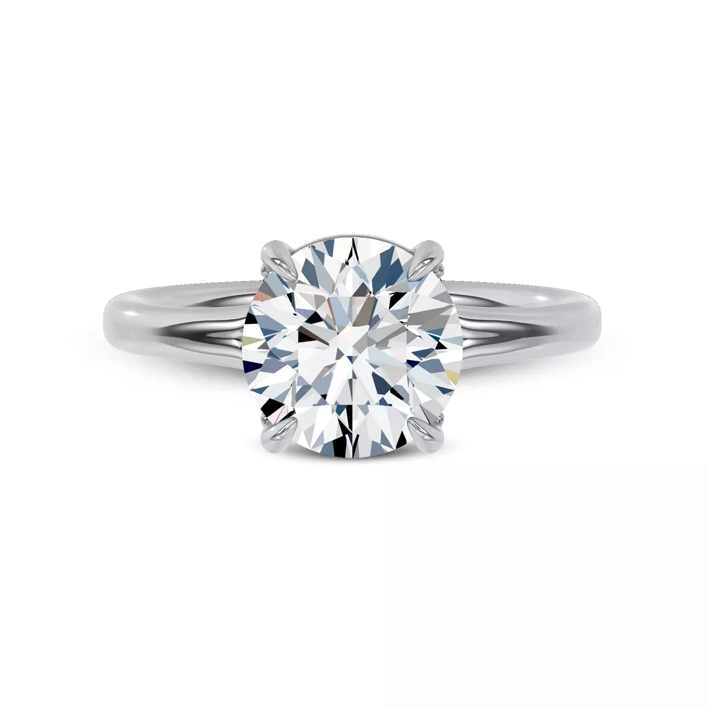 Brilliant Side Accents 14K White Gold Engagement Ring