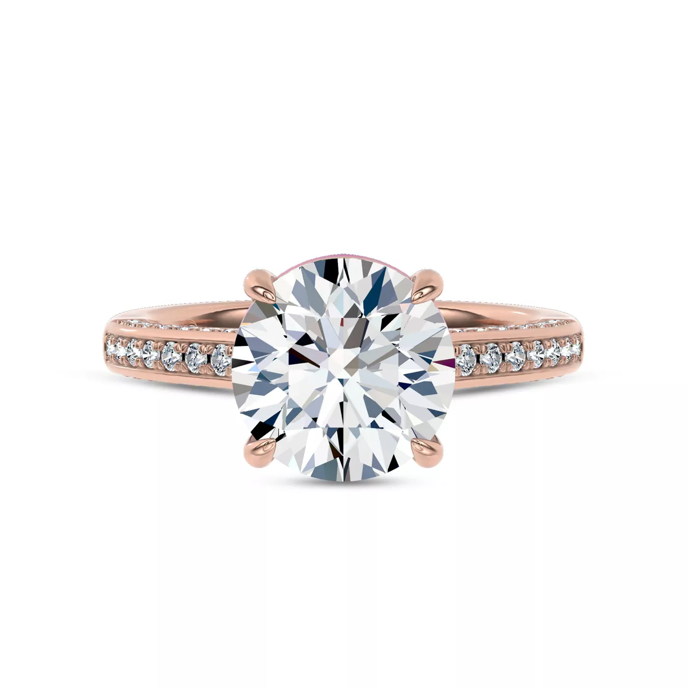Concealed Halo Sparkle 14K Rose Gold Engagement Ring