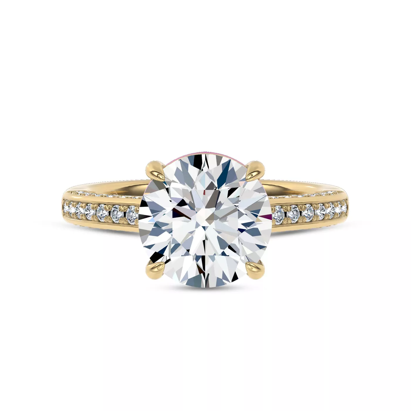 Concealed Halo Sparkle 14K Yellow Gold Engagement Ring