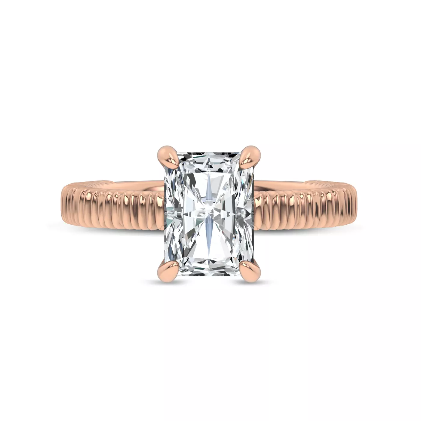 Brilliant Side Accents 14K Rose Gold Engagement Ring