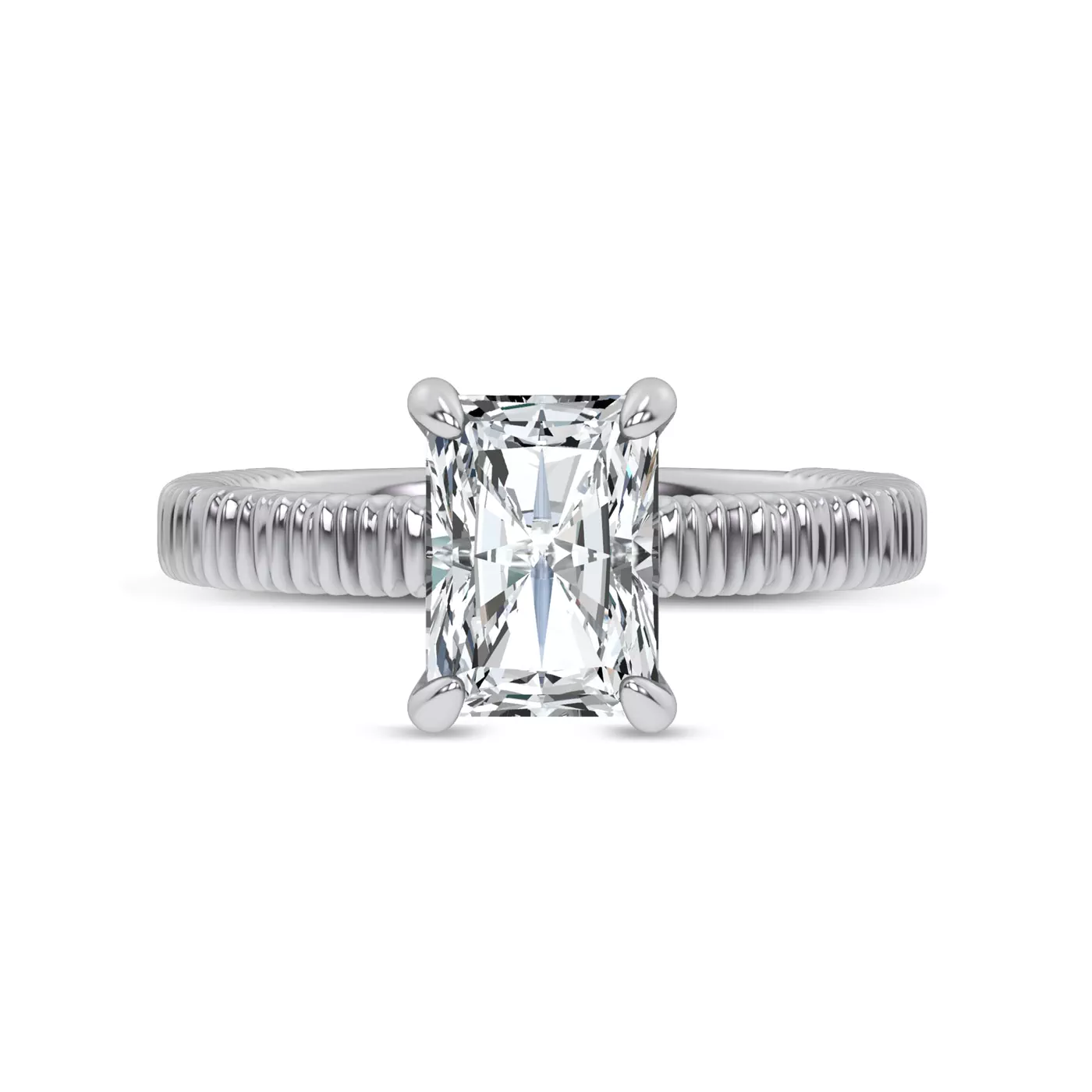 Brilliant Side Accents 14K White Gold Engagement Ring