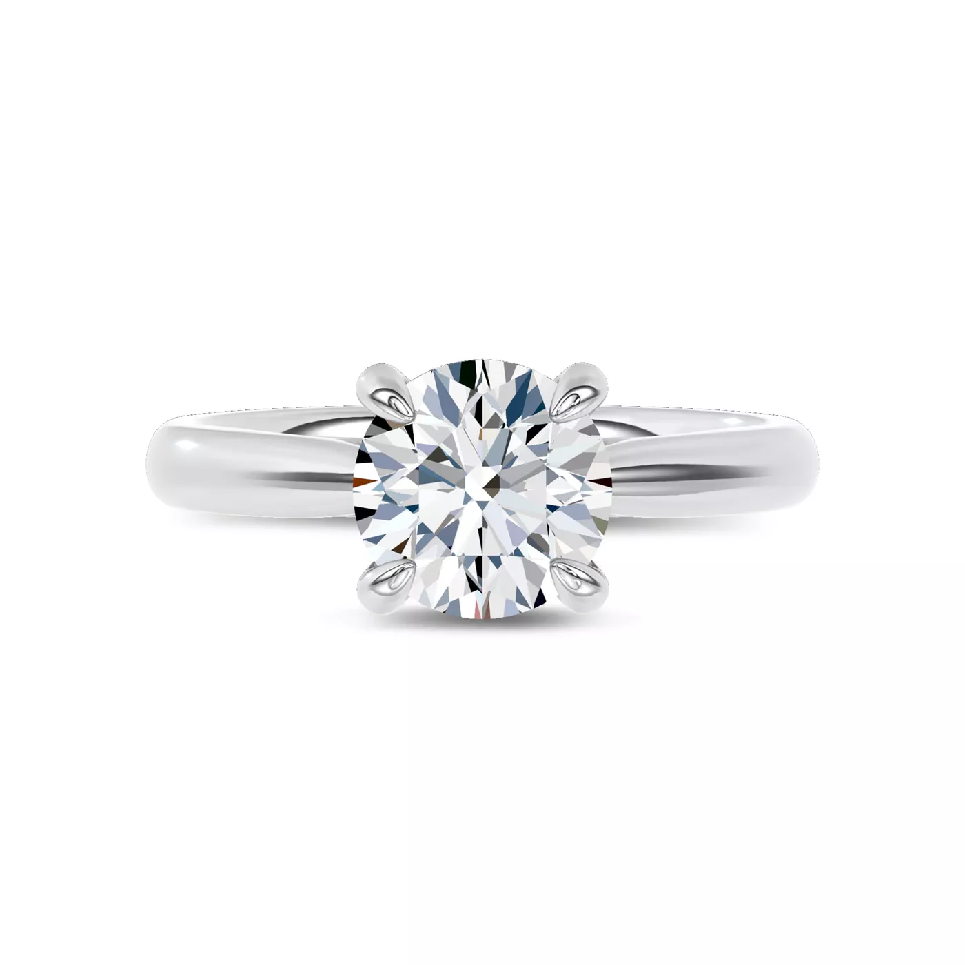 Brilliant Side Accents 18K White Gold Engagement Ring