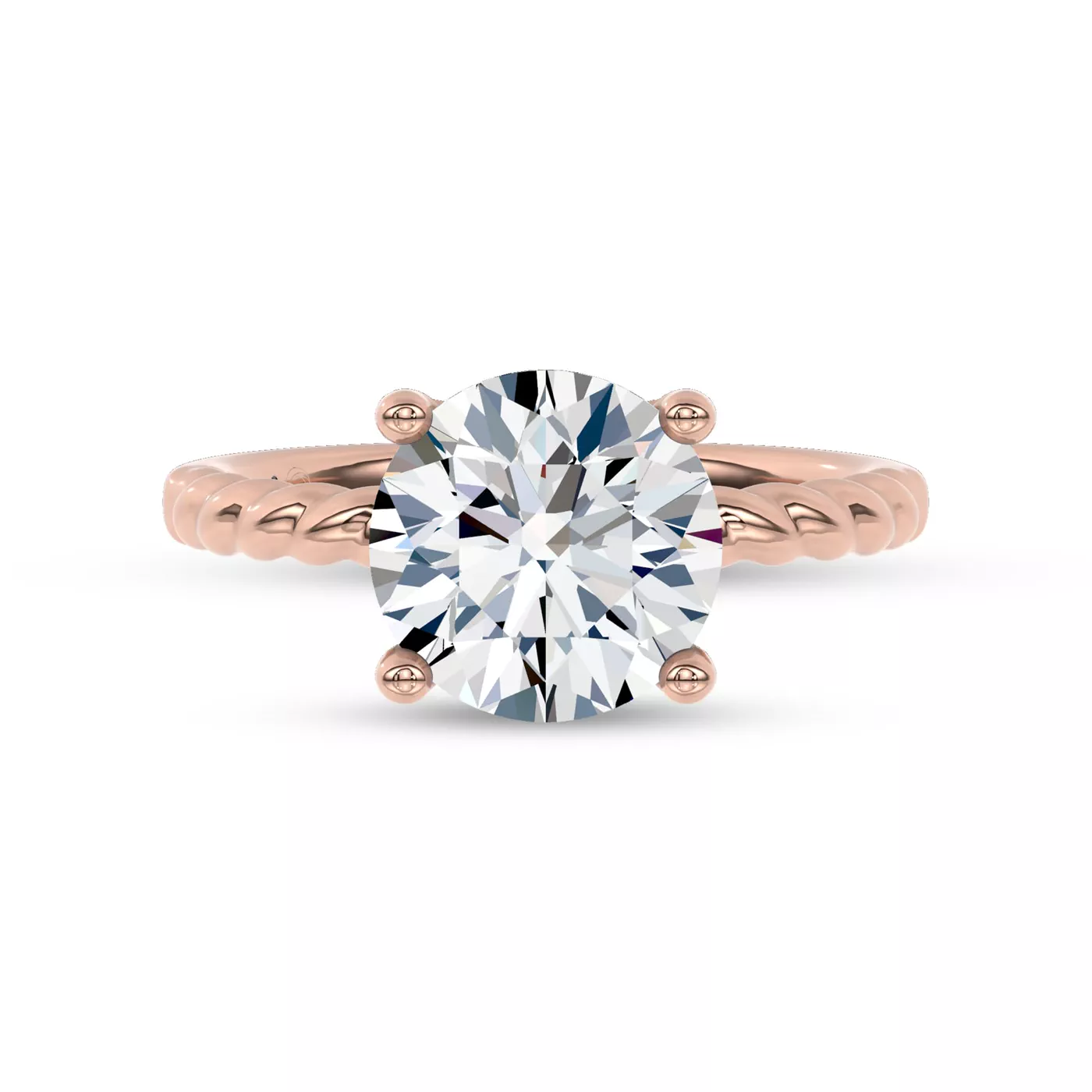 Pure Solitaire Focus 14K Rose Gold Engagement Ring