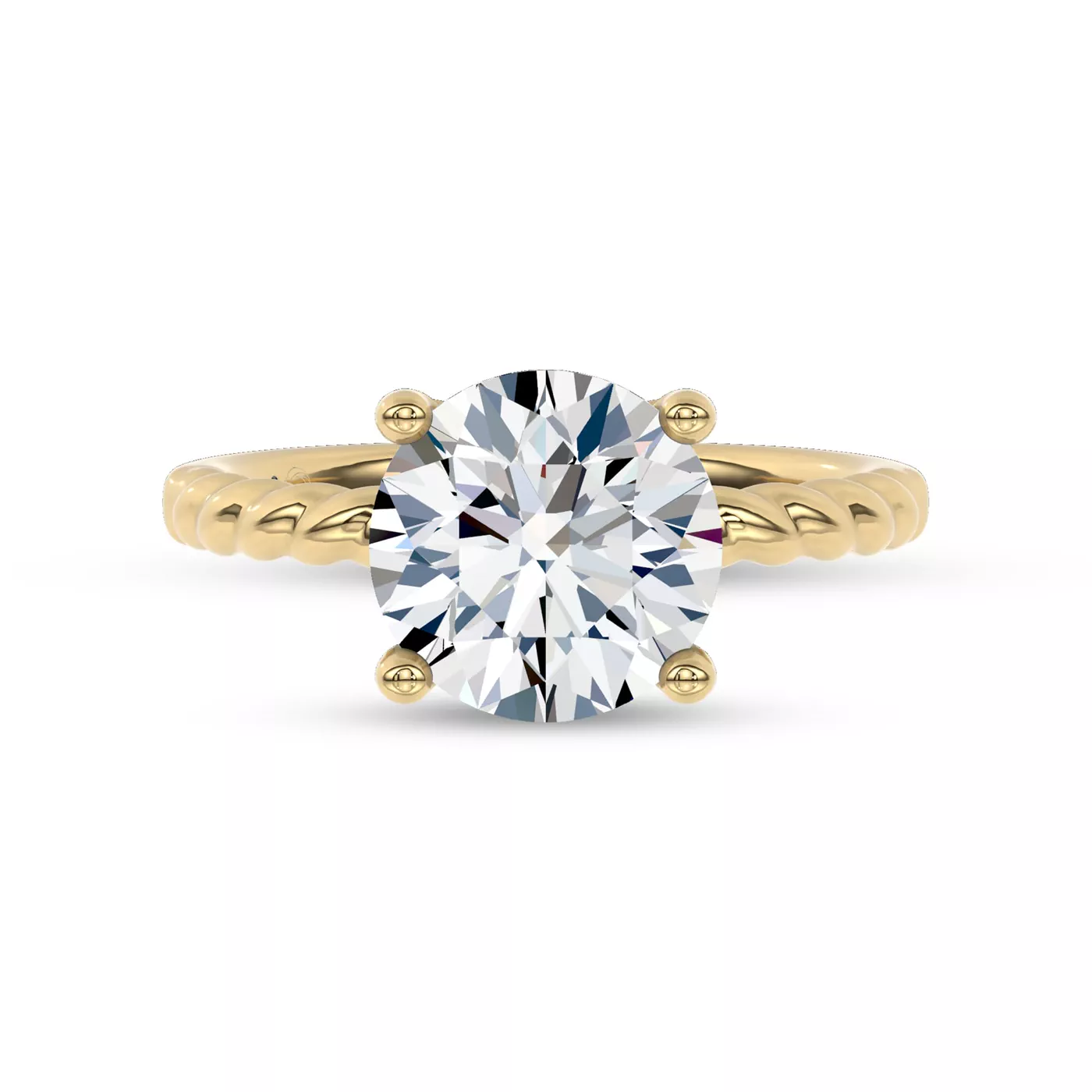Pure Solitaire Focus 14K Yellow Gold Engagement Ring