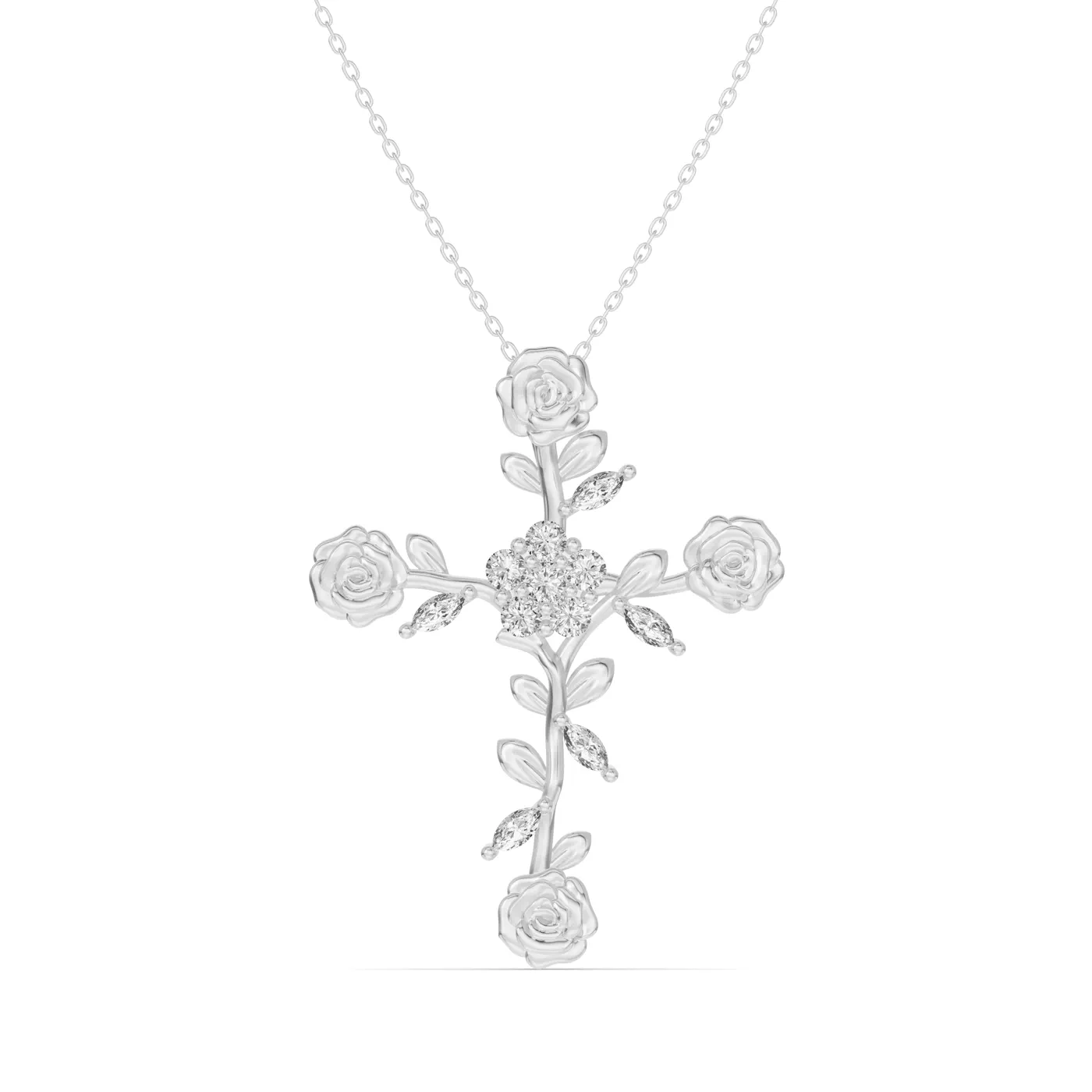 Sacred Silhouette 18K White Gold Engagement Ring