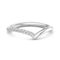 Davina Off-Centered Chevron Pavé Band - 14K White Gold