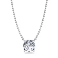 Zariah Solitaire Pendant - 18K White Gold
