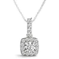 Alora Halo Necklace - Platinum