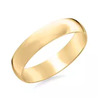 Low Dome Comfort Fit Polished Band (5mm) - 18K Yellow Gold