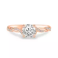 Kayleigh Diamond Twist Engagement Ring - 14K Rose Gold