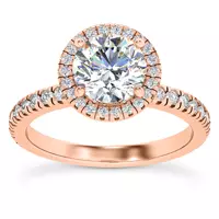 Delores Halo Engagement Ring - 14K Rose Gold