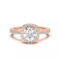 Cici Halo Engagement Ring - 18K Rose Gold