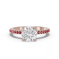 Spectra Garnet Engagement Ring - 18K Rose Gold