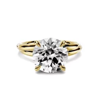 Avalon Crossover 3.00 ct. Round Lab Engagement Ring - 14K Yellow Gold