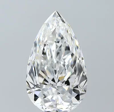 5.01ct E SI2 Rare Carat Ideal Cut Pear Diamond