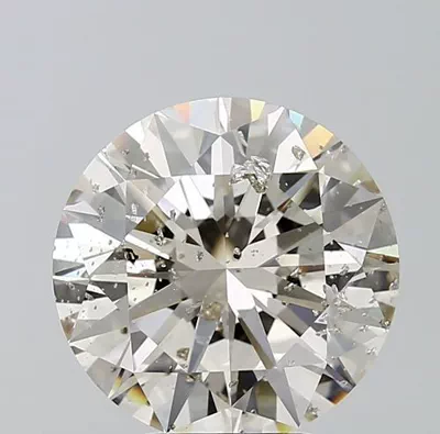 5.01ct K SI2 Rare Carat Ideal Cut Round Diamond
