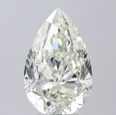 4.20ct K SI2 Rare Carat Ideal Cut Pear Diamond