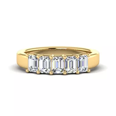 Macie 5 Stone Shared Prong Lab Anniversary Band