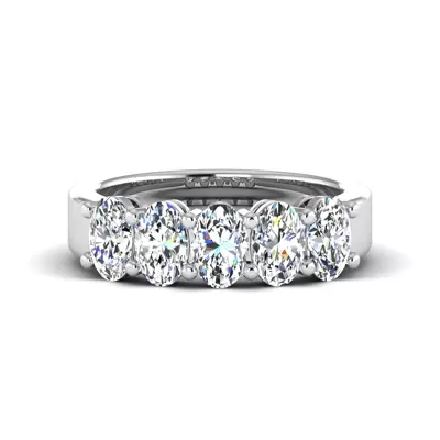 Aviana 5 Stone Shared Prong Lab Anniversary Band