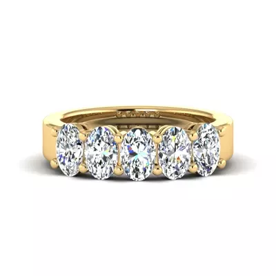 Aviana 5 Stone Shared Prong Lab Anniversary Band