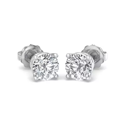 Four-Prong Screw Back Earrings