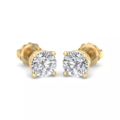 Four-Prong Screw Back Earrings