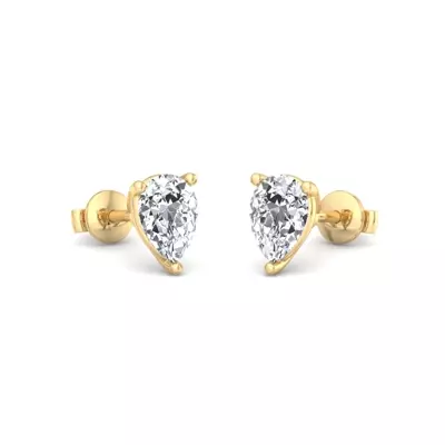 Fancy Shape Three-Prong Martini Guardian Back Earrings