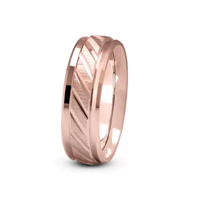 Diagonal Diamond Cut Carved Band (5mm)