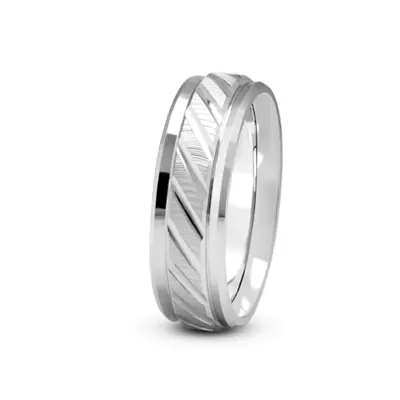 Diagonal Diamond Cut Carved Band (5mm)