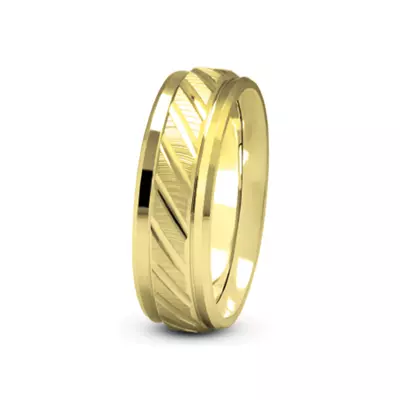 Diagonal Diamond Cut Carved Band (5mm)
